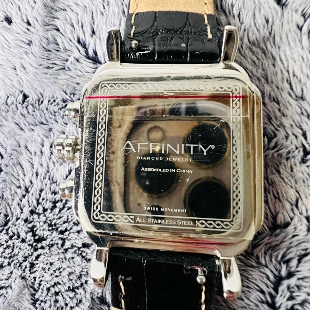 Affinity Diamond Jewelry Chronograph Watch with Diamond Accented Bezel NWOT